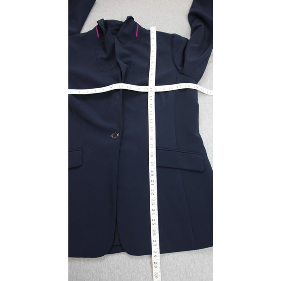 Talbots Blazer Womens Size 8 Navy Blue Stretch One Button Notch Label - Picture 8 of 9